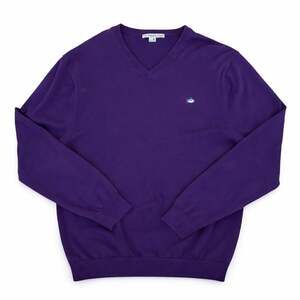 Southern Tide Purple Cotton V-Neck Pullover Sweater Men's Size Large